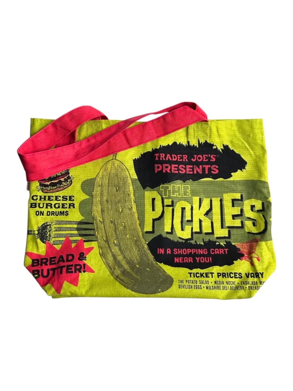 NWOT Trader Joe's Pickle In A Jar Canvas Tote Retired